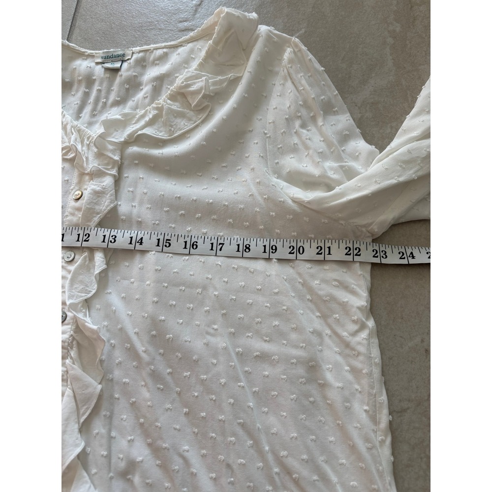 Sundance Top Womens XL White Ruffle Fairy Cottage Boho Peasant Capsule - Picture 5 of 6